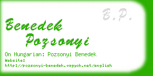 benedek pozsonyi business card